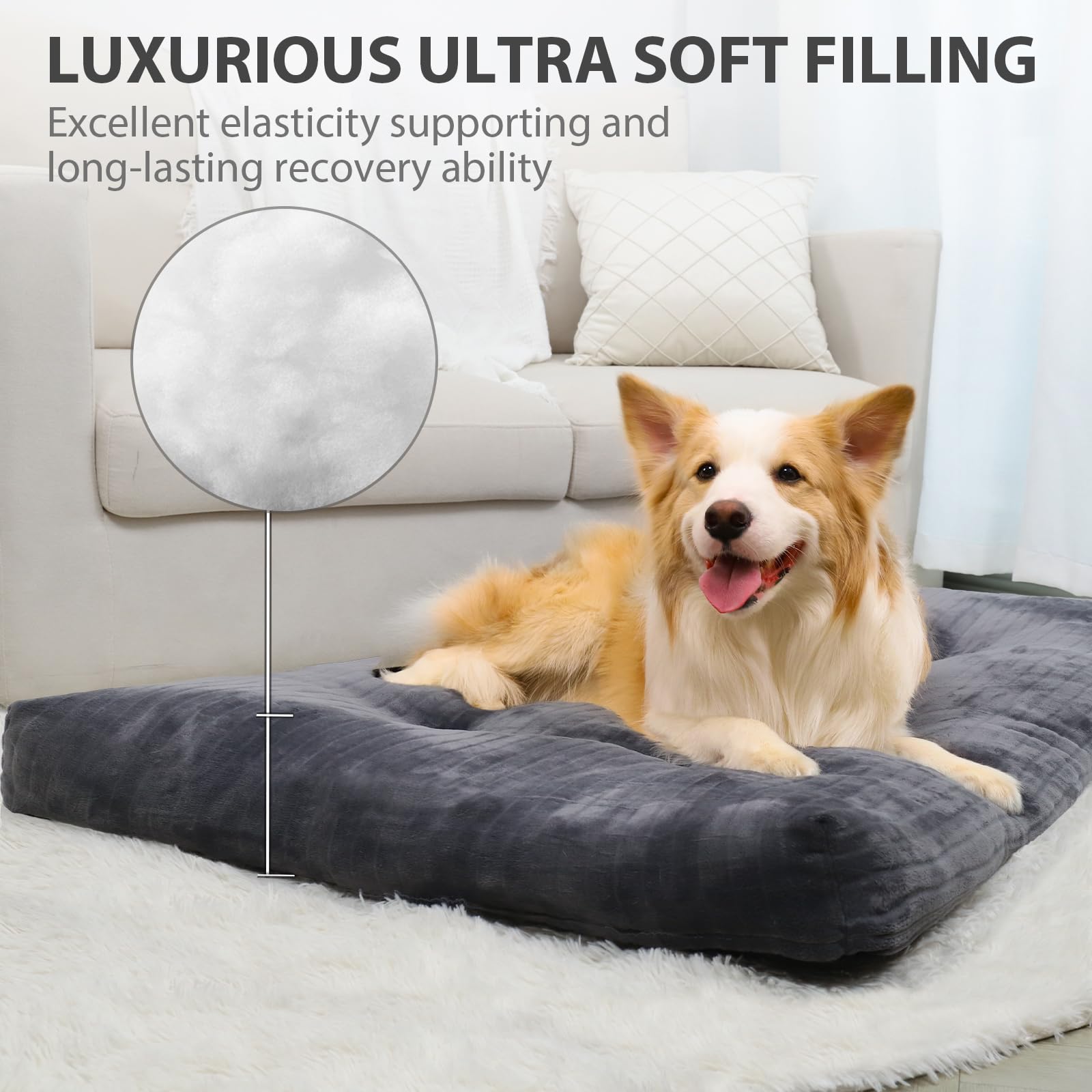 Dog Crate Bed Washable Jumbo Dog Beds for Large Dogs Deluxe Thick Bed