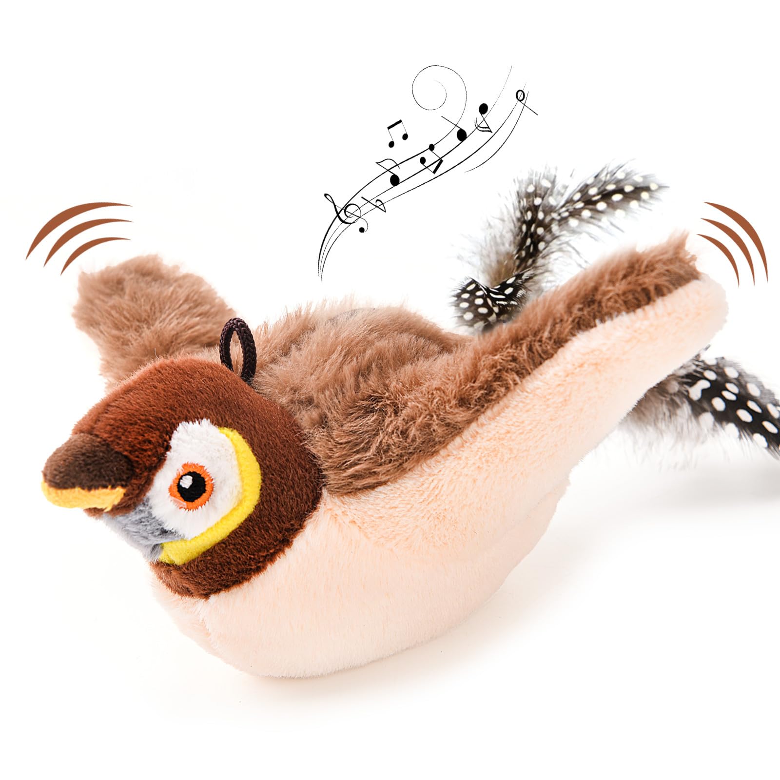 AUSCAT Flappy Bird Cat Toy, Simulated Chirping Bird Cat Toy Catnip