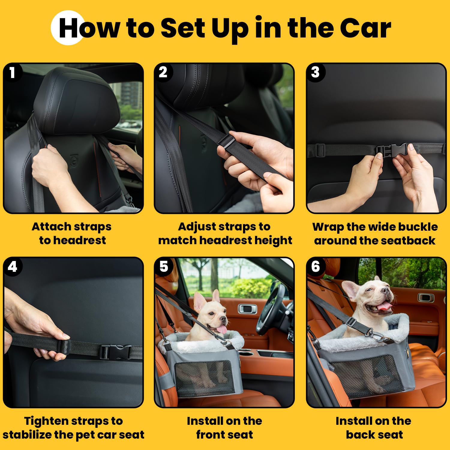 Conlun Dog Car Seat Booster for Small Pet Under Portable Travel Seat