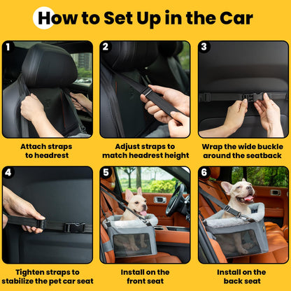 Conlun Dog Car Seat Booster for Small Pet Under Portable Travel Seat