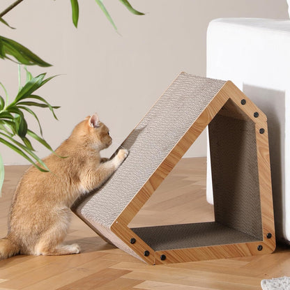 FUKUMARU Cat Scratcher House, Cozy Cardboard Design, Safe and House