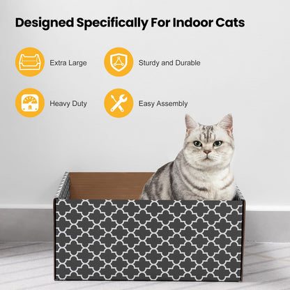 Cardboard Cat Scratcher Box with 3PCS Extra-Large Double-Sided House