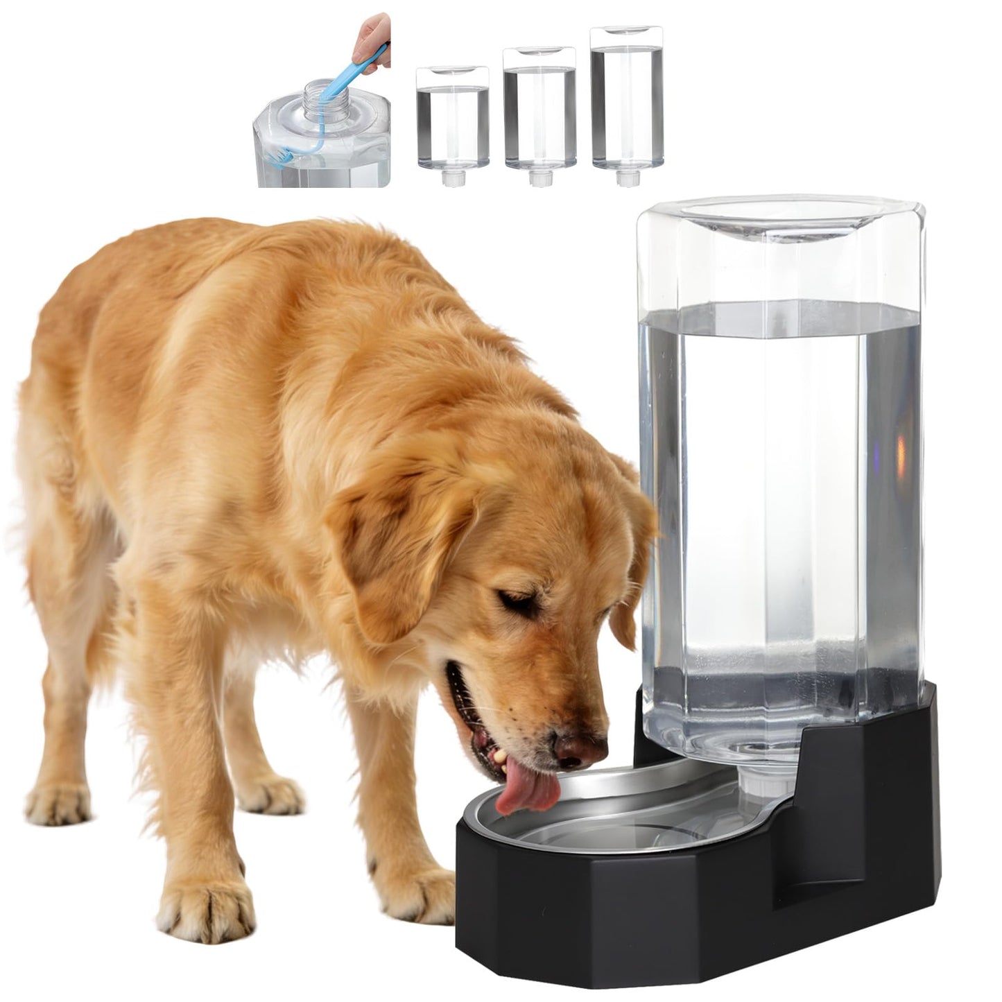 Sfozstra Large Dog Water Dispenser: Gravity Gravity Water Feeder