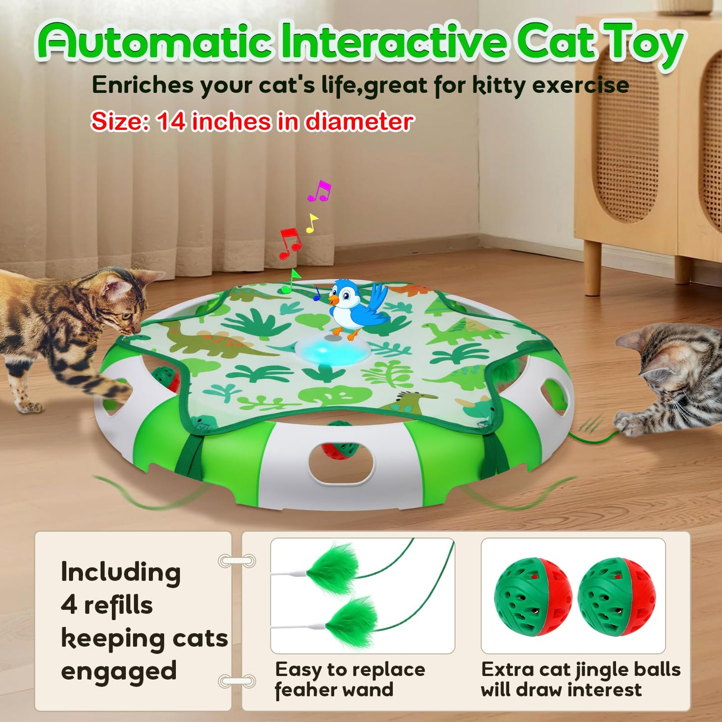 Cat Toys for Indoor Cats, Interactive Automatic Hide and Seek Toy