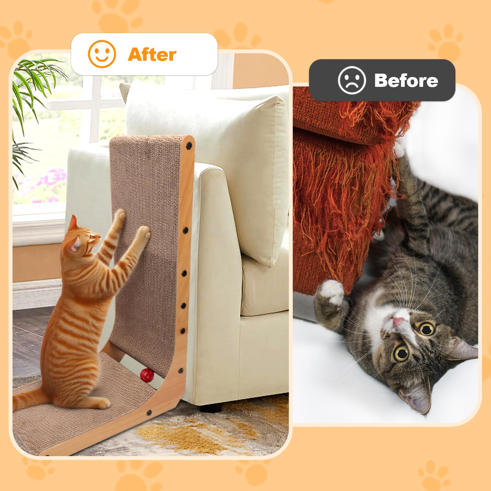 Goosheep L-Shaped Cat Scratcher 2-in1 Scratching Board for Posts