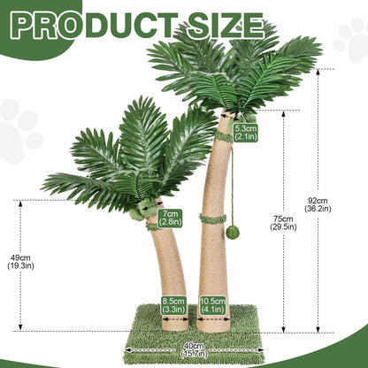 Palm Tree Cat Scratching Post, 36'' Cat Scratcher Post with Posts