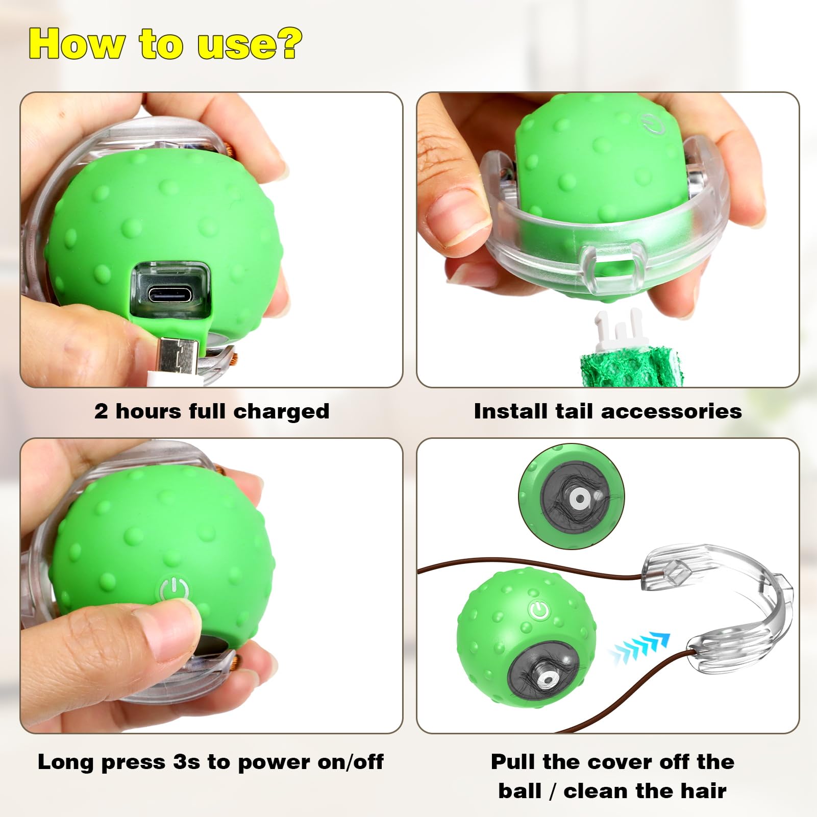 Saolife Interactive Cat Toys for Indoor Cats, Moving Cat Ball