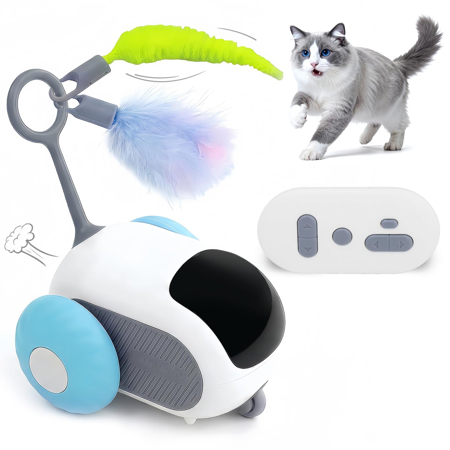 SDWUBQ Interactive cat Toy, Rechargeable, Automatic Moving Kitten Toy