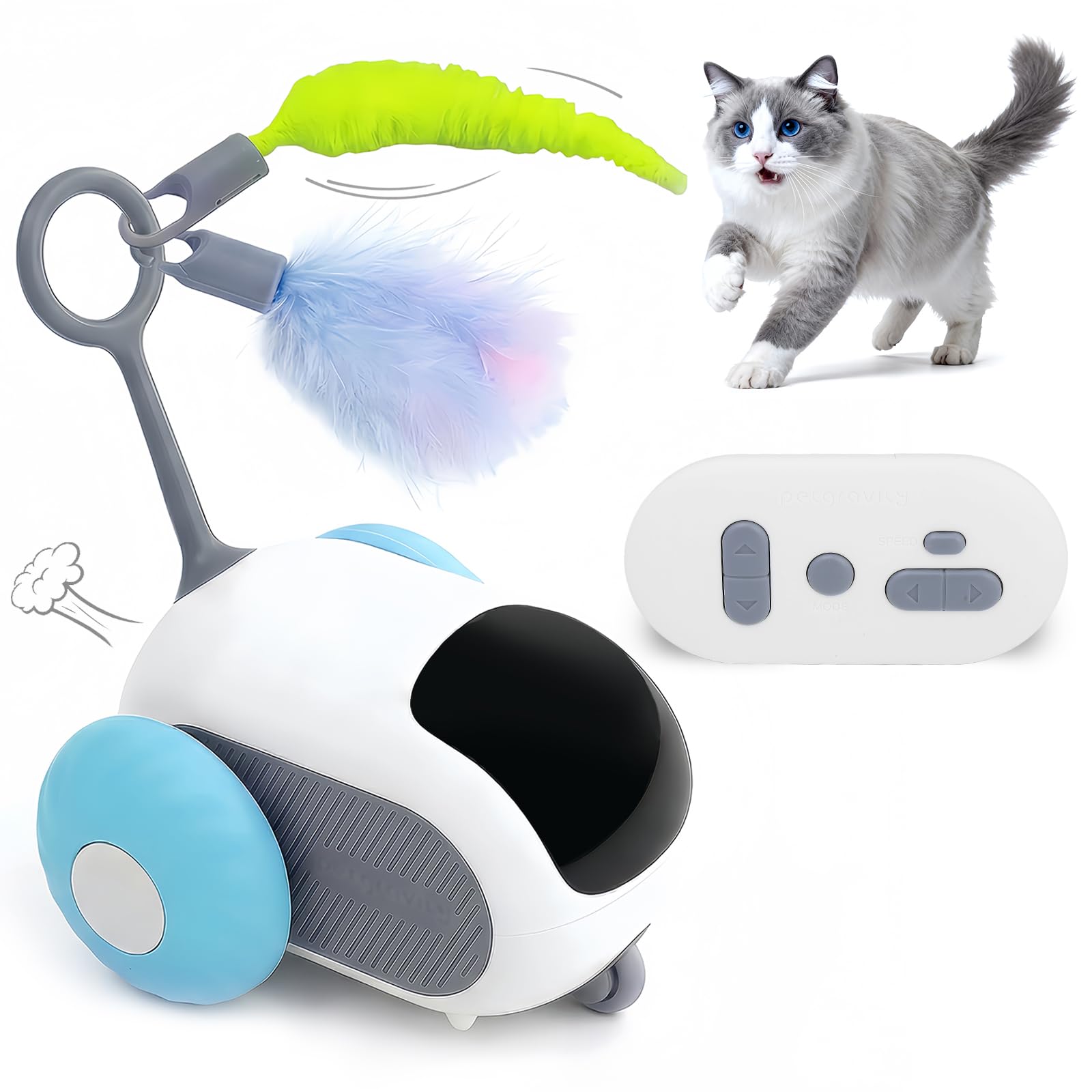 SDWUBQ Interactive cat Toy, Rechargeable, Automatic Moving Kitten Toy
