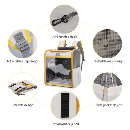 Cawypety Cat Backpack Carrier, Collapsible and Breathability Bag