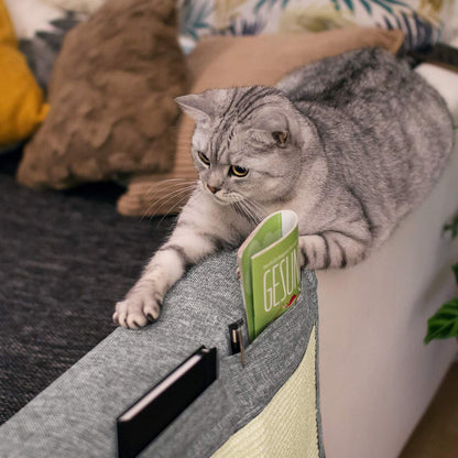 Navaris Cat Scratch Armrest Organizer Sisal Furniture Protector Mat