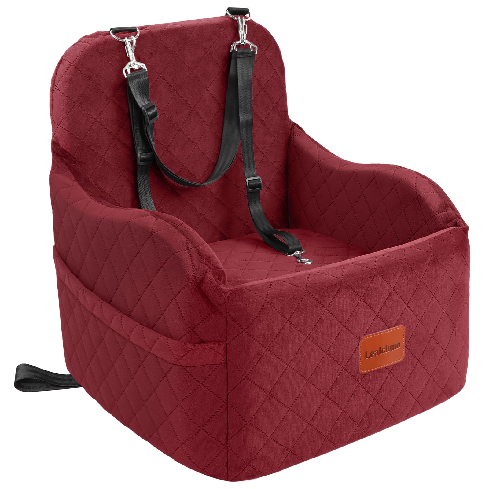 Lealchum Dog Car Seat for Small/Medium Dogs, Elevated Seat