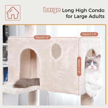 Pawfessor 54” Cat Tree with Big Hammock 21x17” XL Cat Tower