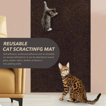 X15.8" Cat Scratching Mat, Self-Adhesive Cat Scratch Carpet, DIY Mat