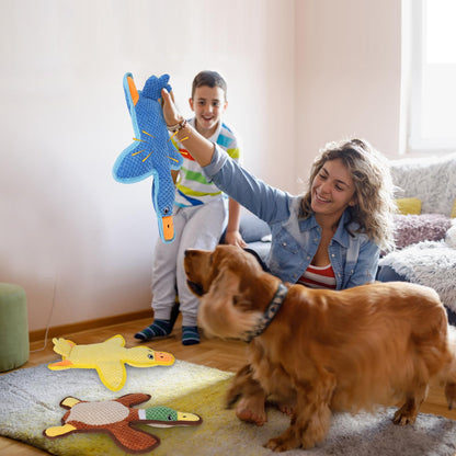 Eneston Dog Toys 3-Pack Cute Duck Shapes Puppy Toys No-Stuffing Chew