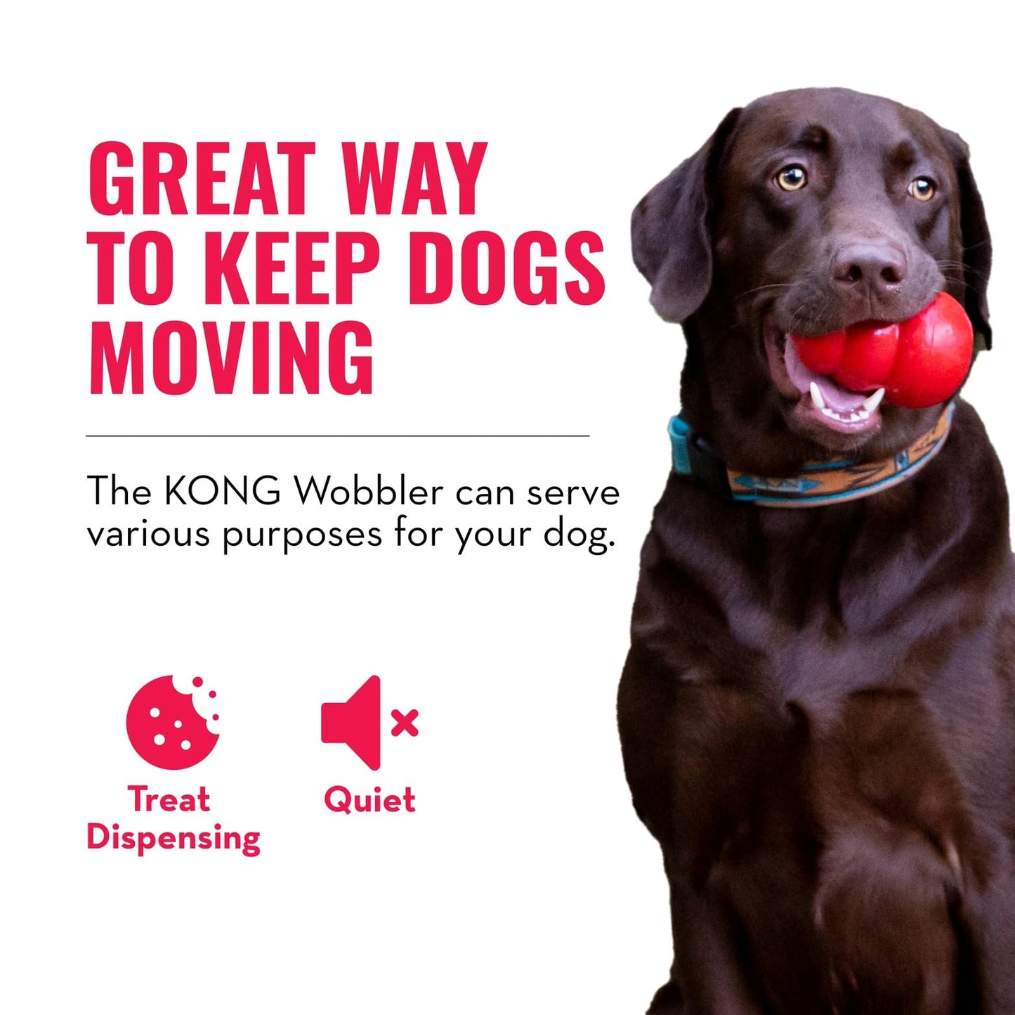 KONG Wobbler Interactive Dog Toy for Treat Dispensing Dog Slow Feeder