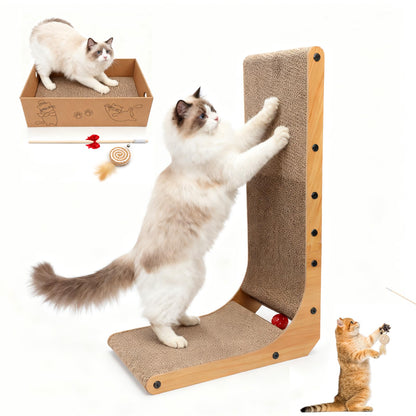 Goosheep L-Shaped Cat Scratcher 2-in1 Scratching Board for Posts