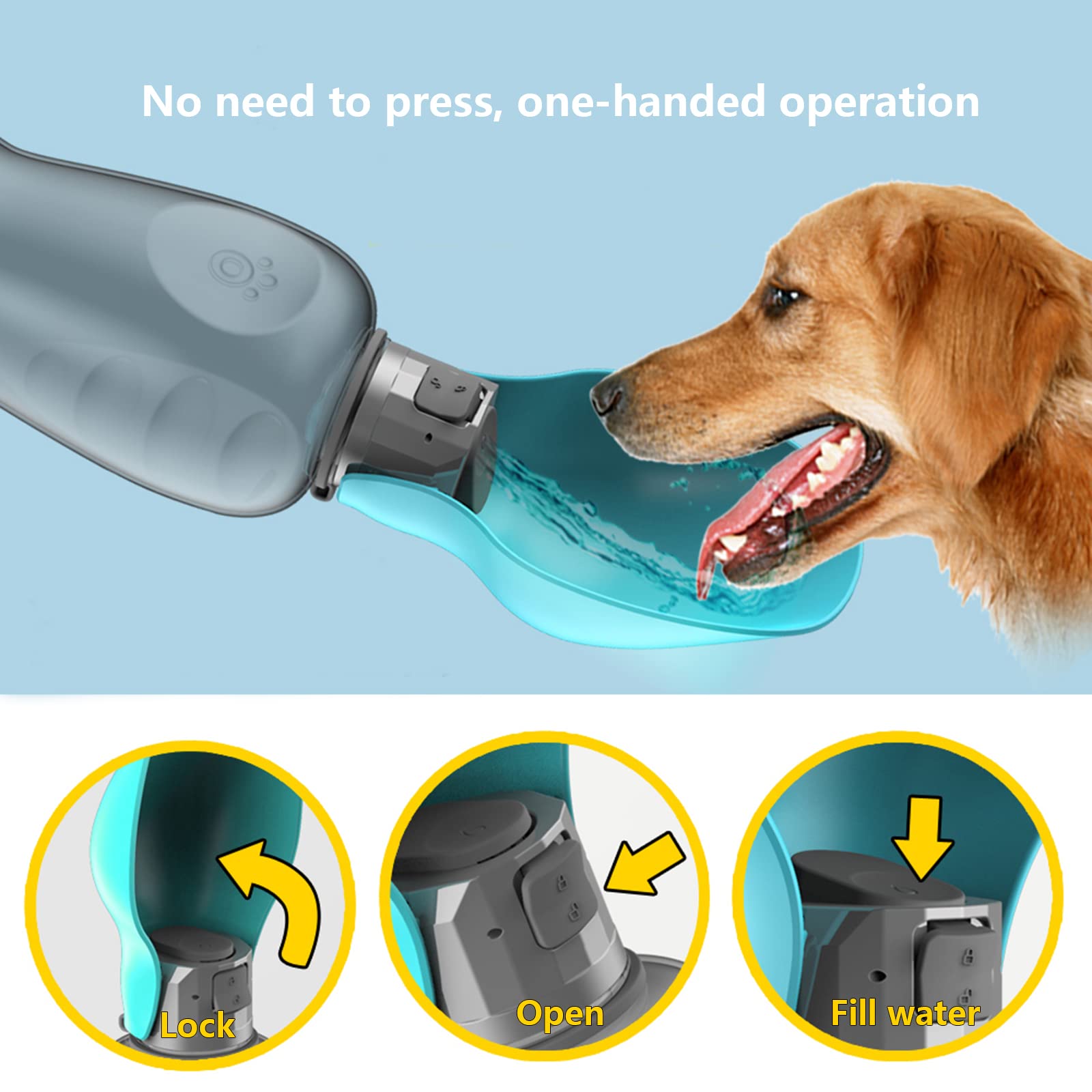 Kalimdor Dog Water Bottle, Leak Proof Portable Puppy Water Dispenser