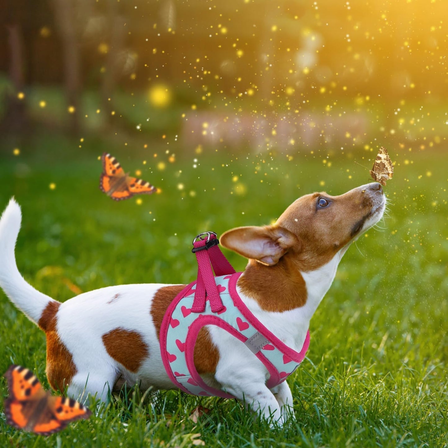 KOOLTAIL Valentines Dog Harness and Leash Set