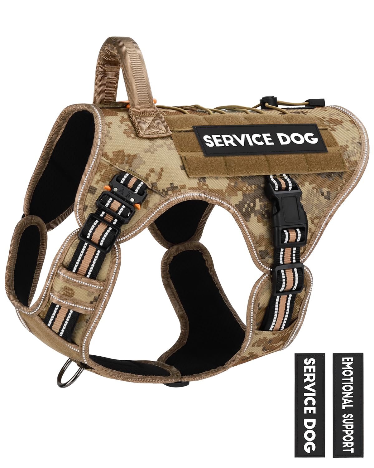 PETNANNY Tactical Dog Harness Reflective with ID Card,Service Dog Vest