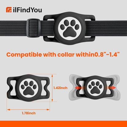 ilFindYou IP68 Waterproof for AirTag Dog Collar Holder, Collar