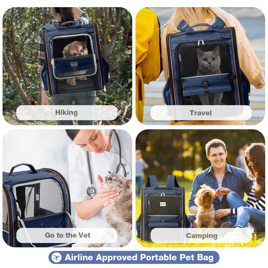 Lekebobor Large Cat Backpack Carrier Expandable Pet Carrier Backpack
