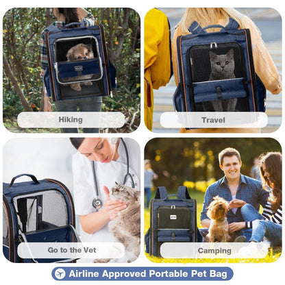 Lekebobor Large Cat Backpack Carrier Expandable Pet Carrier Backpack