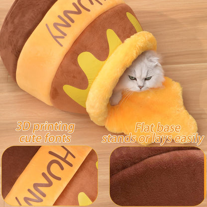 Honey Pot Cat Cave Bed, Soft and Thick Rebound Sponge Pet Nest Bed