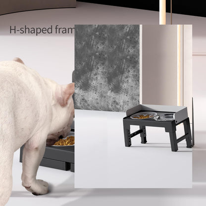 PAKEWAY Elevated Dog Bowls, Spill Proof, Tiltable Dog Feeder with Bowl