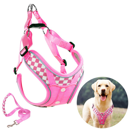 Dog Harness with Leash Set, No Pull Reflective Strips Adjustable Set