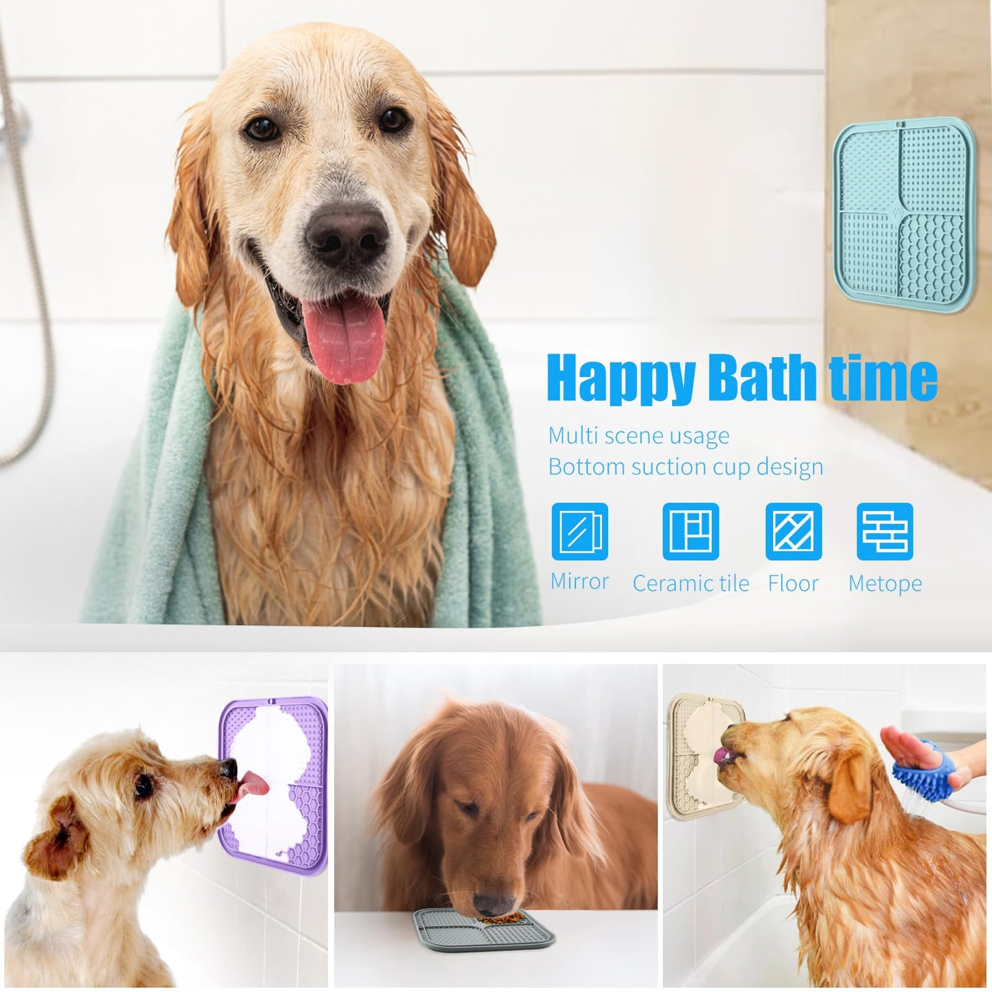 Lick Mat for Dogs, Lick Pad with Suction Cups for Dog Anxiety Mat