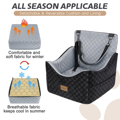 JOEJOY Elevated Dog Car Seat for Small/Medium Dogs up to Memory Seat