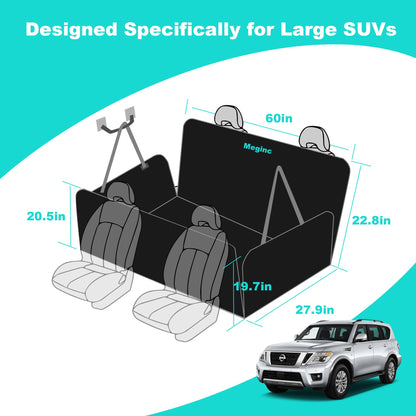 Meginc Dog Car Seat Cover for Large SUV, Waterproof Dog Seat Cover