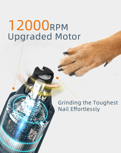 Pedgogo 6-Speed Dog Nail Grinder& 5 Grinding Heads Super Quiet Trimmer