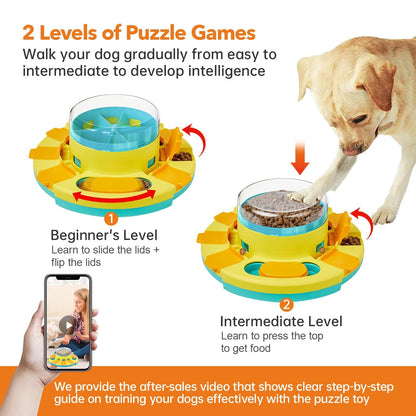 Potaroma Dog Puzzle Toy 2 Levels, Slow Feeder, Pup Food Treat Toy