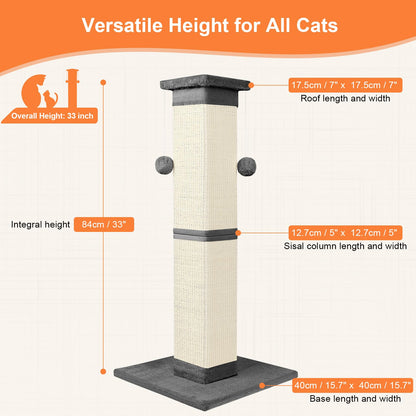 Cat Scratching Post Nature Sisal Scratch Post for Indoor Scratcher
