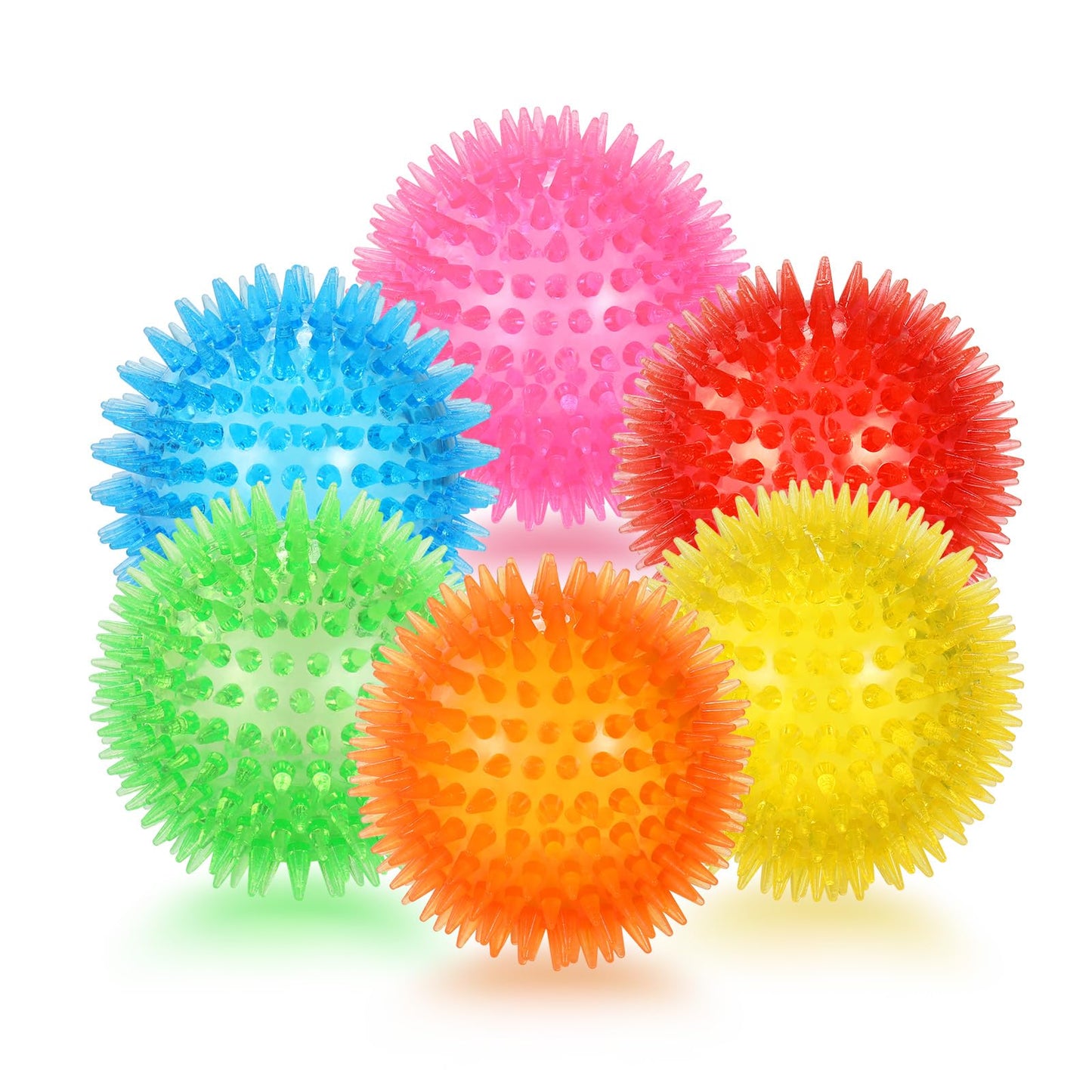 petizer 6 Pack 3.5” Squeaky Dog Toy Balls, Floating Pool Balls, Chew