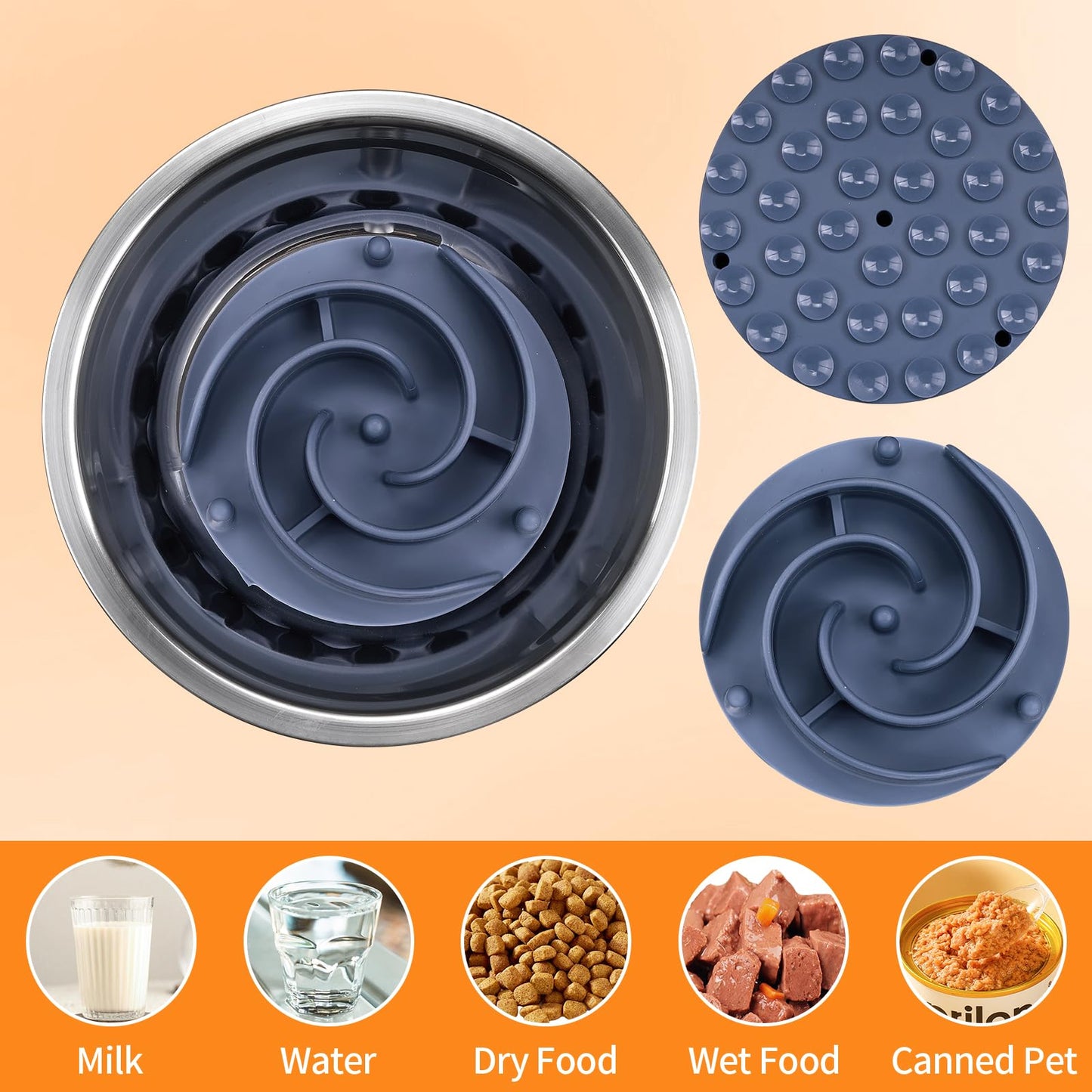 Slow Feeder Dog Bowls Insert, Bestalk Soft Silicone Slow Eating Feeder