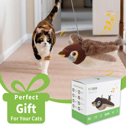 Gigwi PETGEEK Flapping Bird Cat Toy, Interactive Simulated Catnip