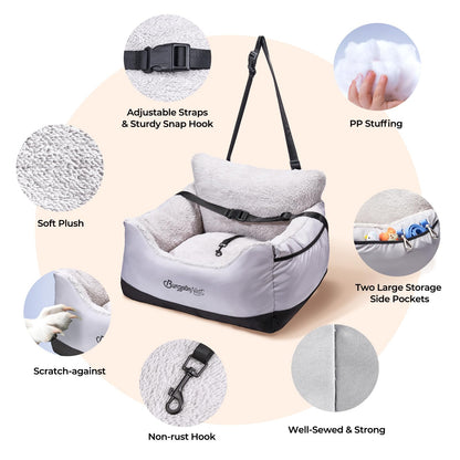 BurgeonNest Dog Car Seat for Small Dogs, Detachable and Carrier