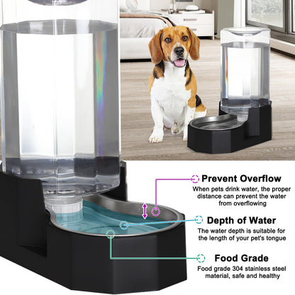 Sfozstra Large Dog Water Dispenser: Large Capacity Gravity Water Bowl