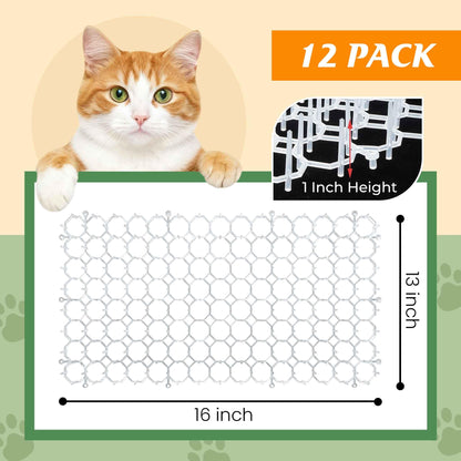 OCEANPAX Clear Scat Mats for Cats 12 Pack Transparent Cat Spike Mat