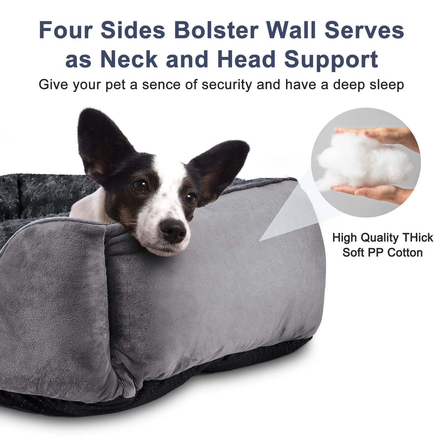 JOEJOY Rectangle Dog Bed for Large Medium Small Dogs Washable Bed