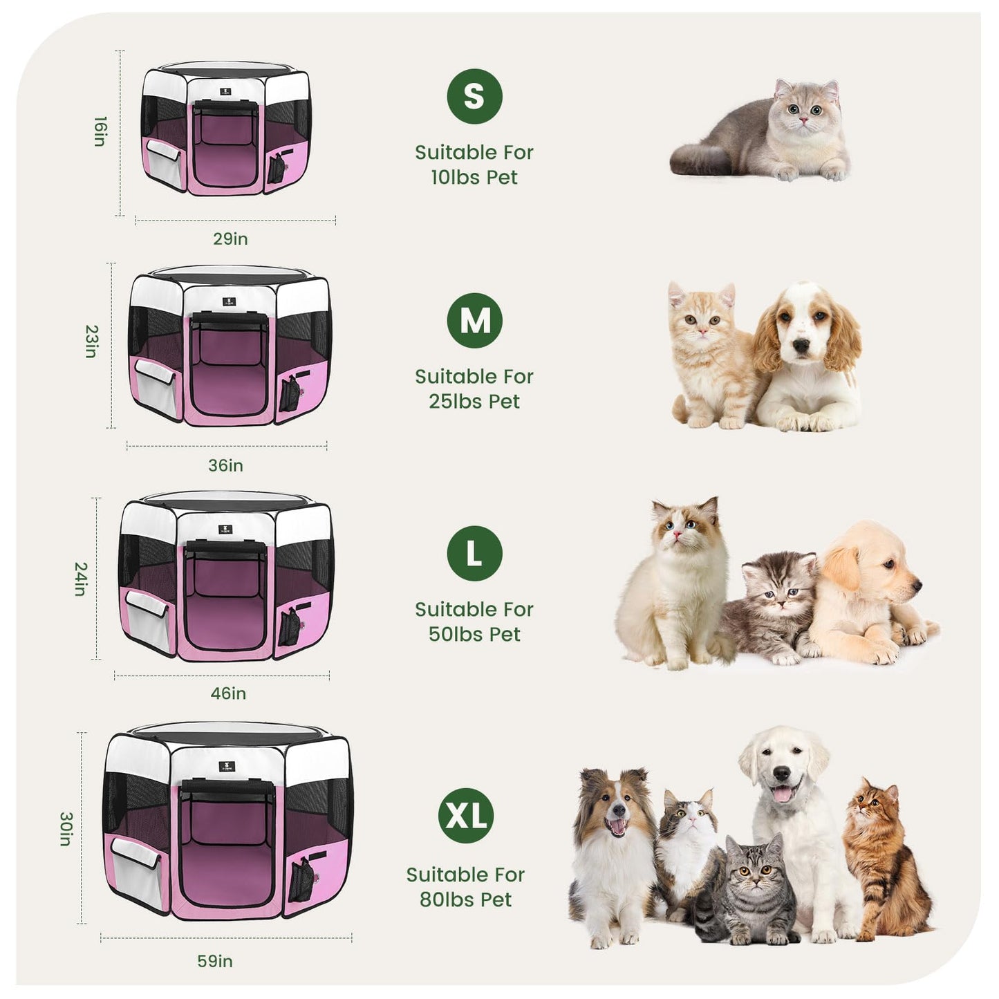 X-ZONE PET Dog Playpen Portable Pet Play Pens for Puppies, Crate
