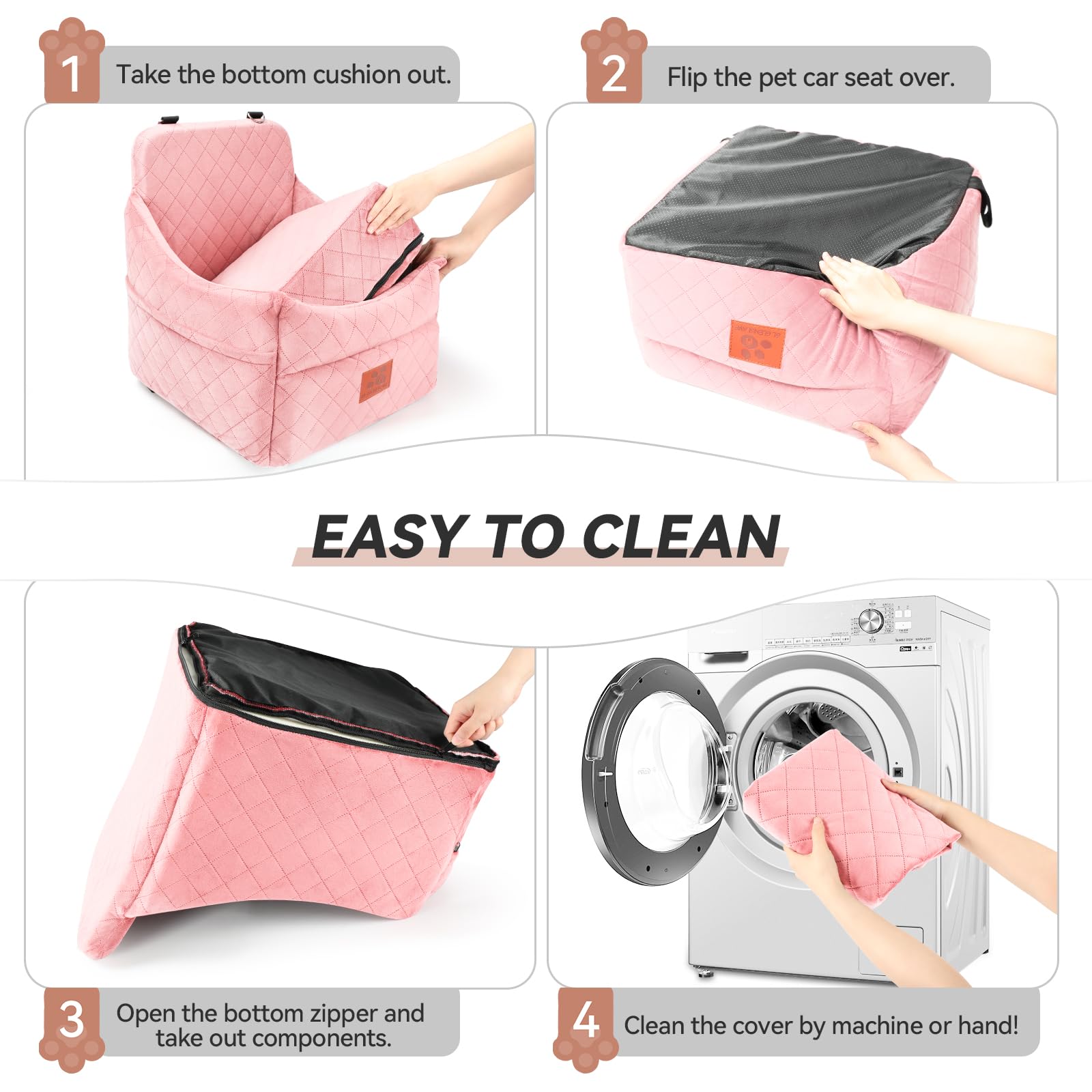 Dog Car Seat for Small/Medium Dogs, Dog Booster Car Seats with Seat