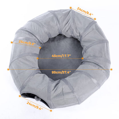 PAWZ Road Cat Tunnel Bed Large Cat Donut Tunnel for Indoor Bed