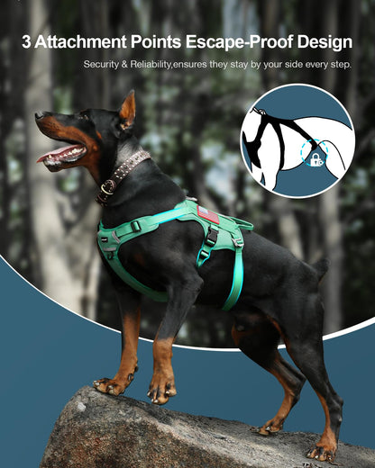 FAYOGOO Tactical Dog Harness for Large Medium Dogs Mesh Harness