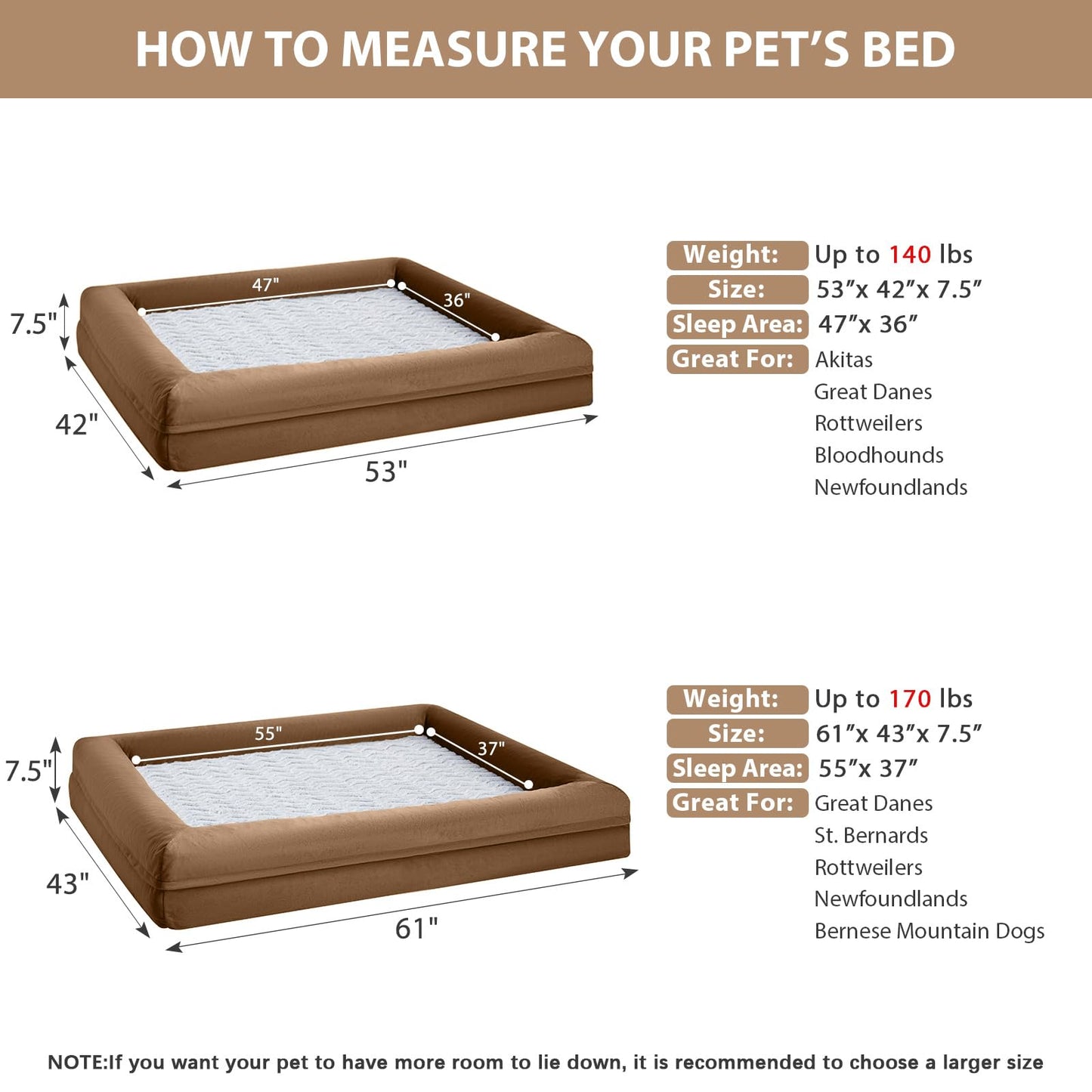 WNPETHOME Giant Dog Bed, Washable Dog Couch with Removable Bed