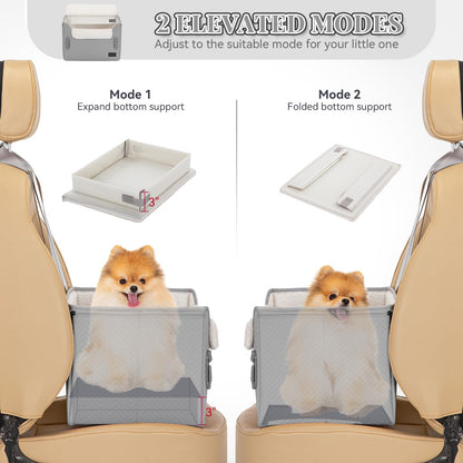 PETSFIT Dog Booster Car Seat, Waterproof PU Leather Dog Car Seats Seat