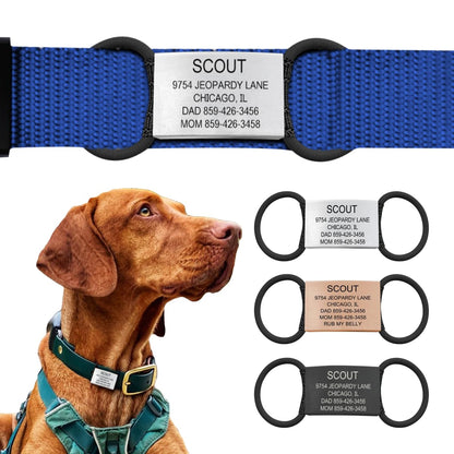 Personalized Dog Tags by ROAD iD, Silent Durable, Jingle-Free Collar